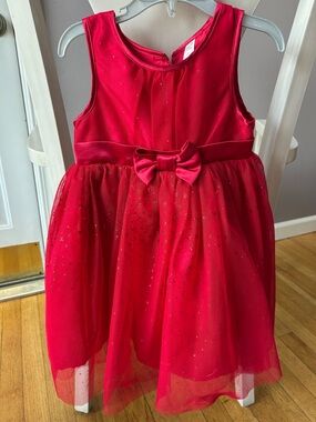 Cherokee Red Sparkle Bow Tulle Party Dress